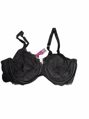 Adore Me Black Lace Underwire Bra 40C Full Coverage Supportive Lingerie